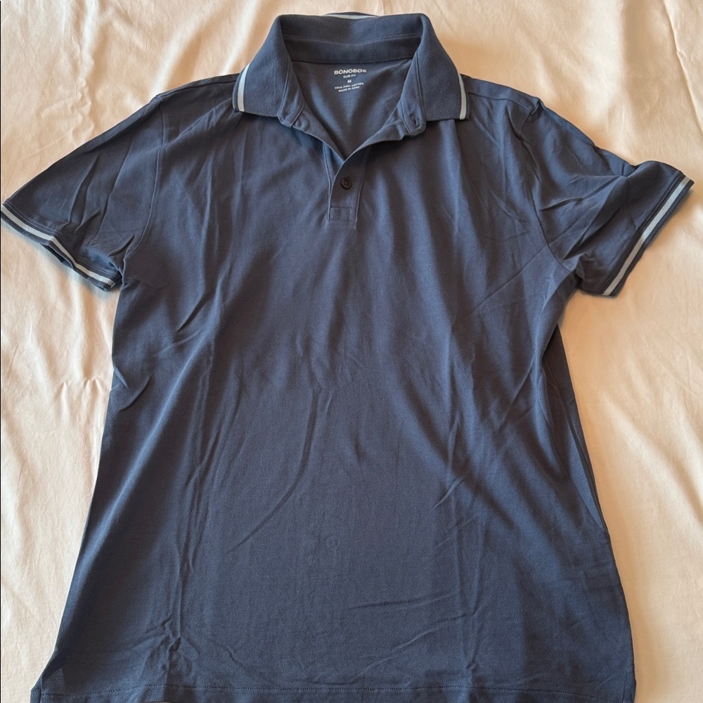 Bonobos Dark Blue Polo with Light Blue Accents